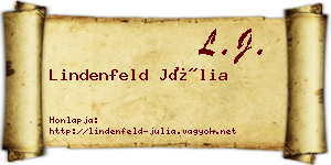 Lindenfeld Júlia névjegykártya